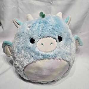12" Squishmallows Plush Fuzz-A-Mallows 12-inch Lorelai the Teal Dragon Good Cond